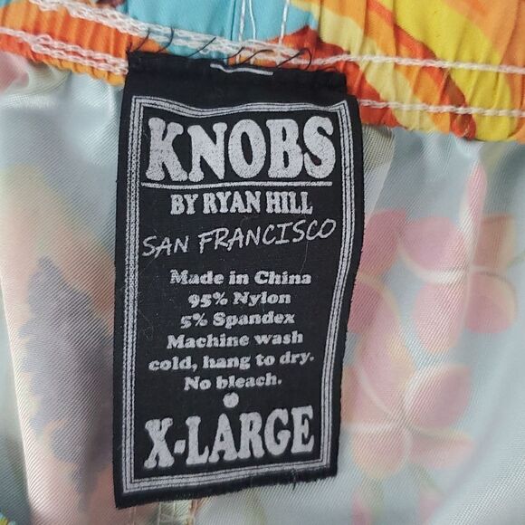 Knobs by Ryan Hill Men's Tropical Fruit Swim Trunks Size XL - Picture 5 of 6